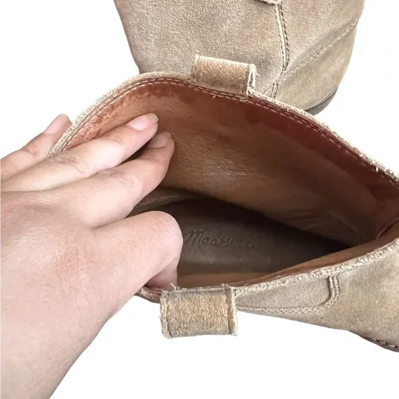 MADEWELL Leah Leather Suede Tan Ankle Boots Booties - Picture 13 of 15